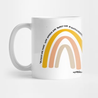 matthew 5:6 bible verse boho rainbow Mug